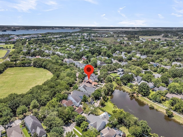 134 Etiwan Park St, Charleston, SC 29492 - aerial perspective of suburban area featuring a nearby body of water and a tree filled landscape
