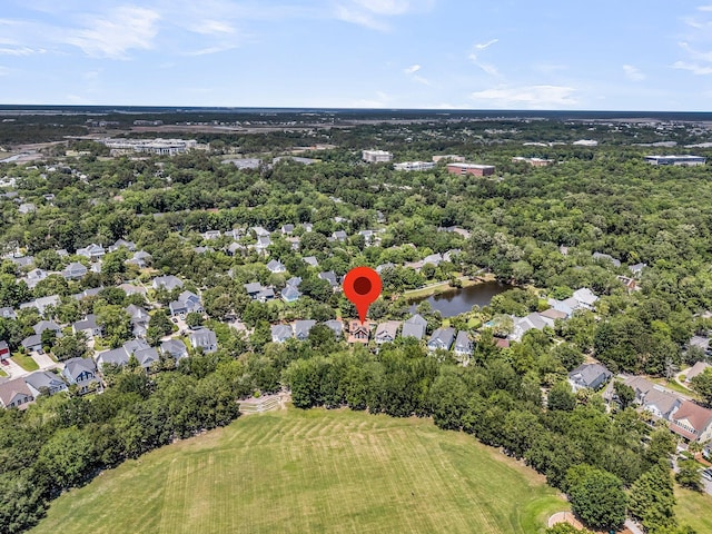 134 Etiwan Park St, Charleston, SC 29492 - aerial view of residential area with a tree filled landscape and a large body of water