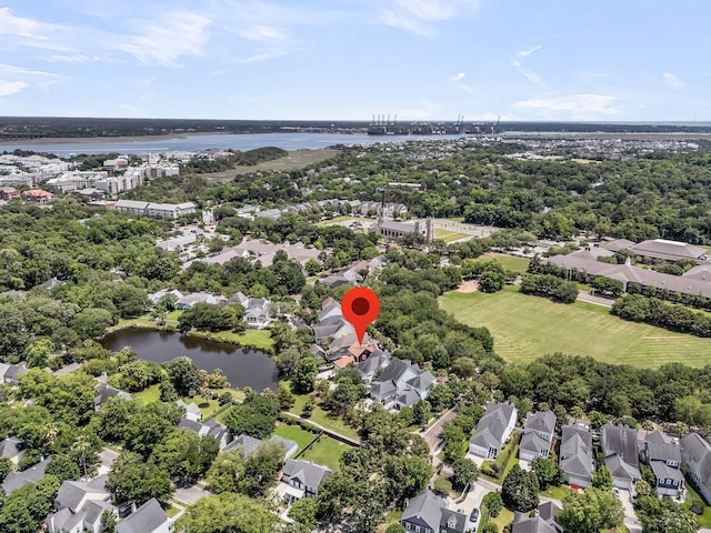 134 Etiwan Park St, Charleston, SC 29492 - aerial view of residential area featuring a nearby body of water and a tree filled landscape