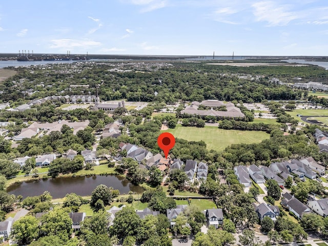 134 Etiwan Park St, Charleston, SC 29492 - aerial perspective of suburban area featuring a large body of water