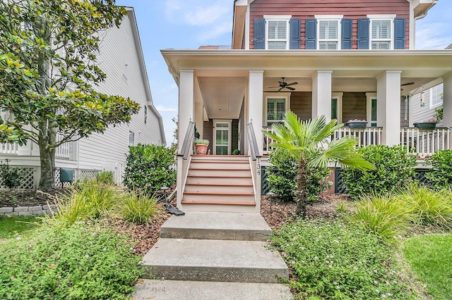 134 Etiwan Park St, Charleston, SC 29492 - view of front of house featuring a porch and ceiling fan