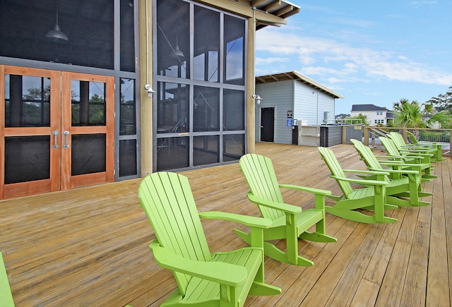 134 Etiwan Park St, Charleston, SC 29492 - deck featuring french doors and a sunroom