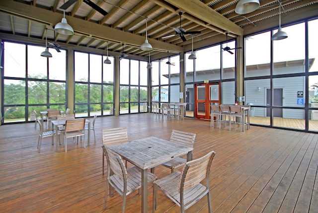 134 Etiwan Park St, Charleston, SC 29492 - sunroom featuring outdoor dining space and a ceiling fan