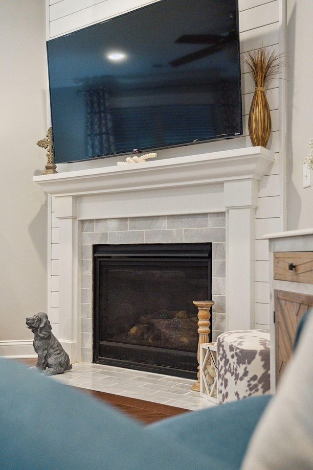 259 Camber Rd, Huger, SC 29450 - detailed view of a tiled fireplace and baseboards