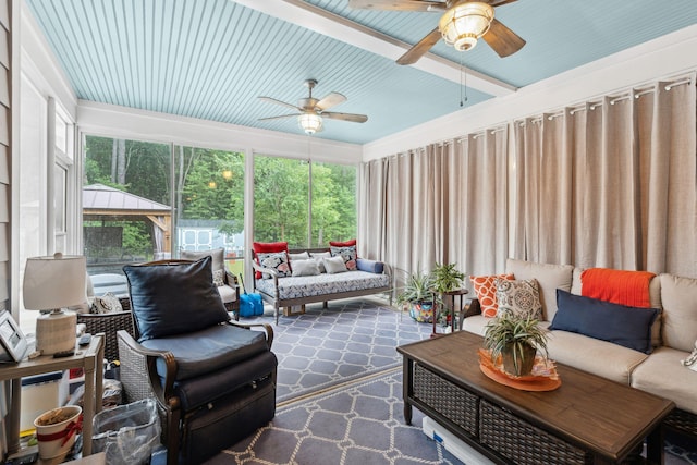 259 Camber Rd, Huger, SC 29450 - sunroom / solarium with an outdoor living space and a ceiling fan