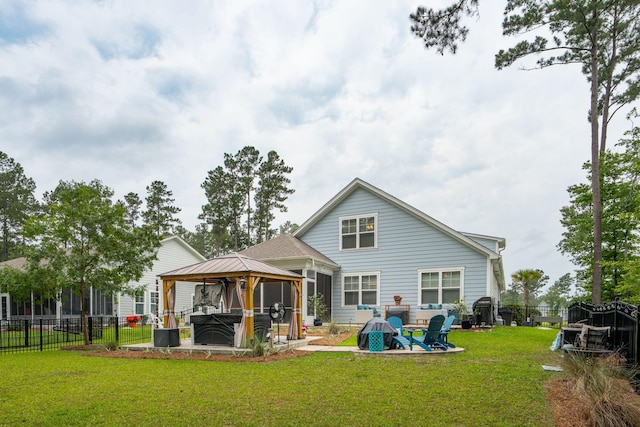 259 Camber Rd, Huger, SC 29450 - back of property featuring a jacuzzi, a gazebo, and a patio