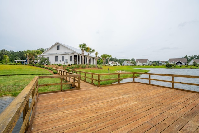 259 Camber Rd, Huger, SC 29450 - wooden terrace featuring a yard and a water view