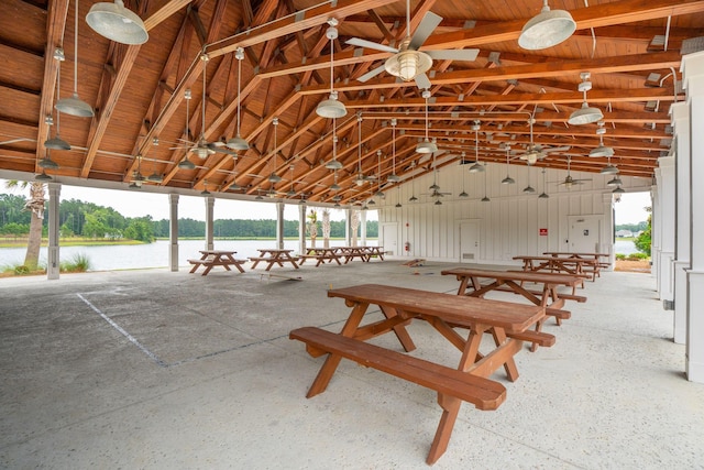 259 Camber Rd, Huger, SC 29450 - exterior space featuring vaulted ceiling, a water view, and ceiling fan