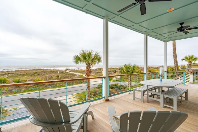 deck featuring ceiling fan