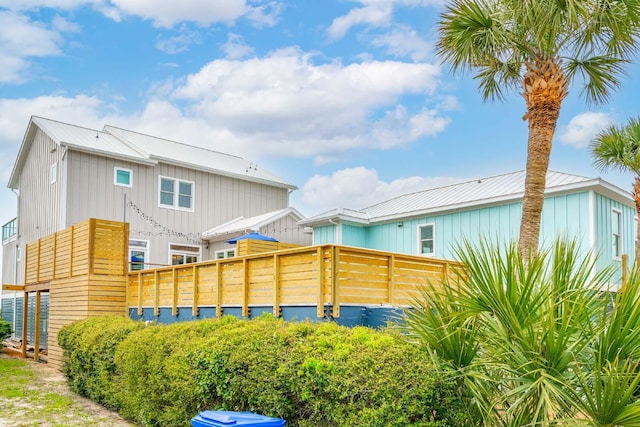 exterior space featuring metal roof