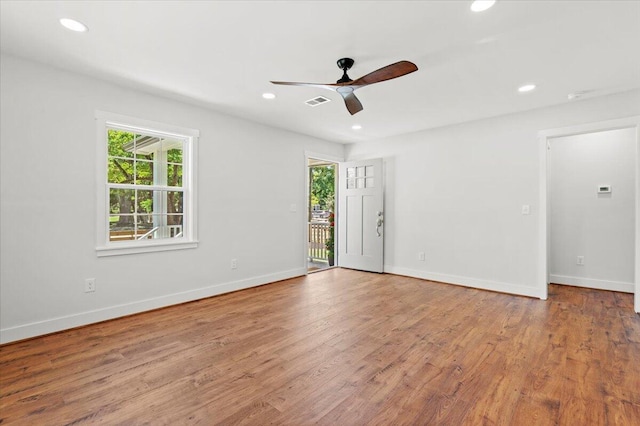 1430 E Montague Ave, North Charleston, SC 29405 - empty room with ceiling fan, wood finished floors, recessed lighting, and baseboards