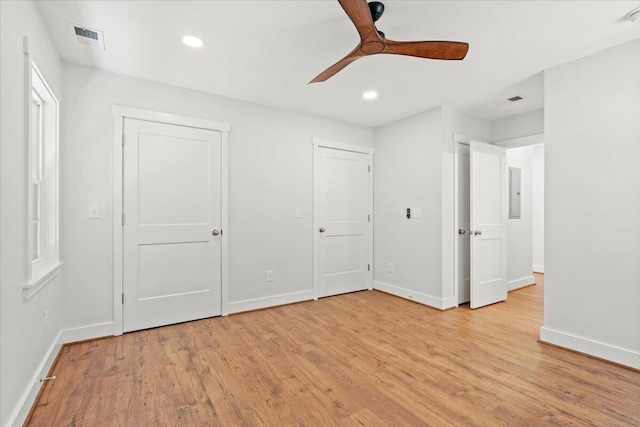1430 E Montague Ave, North Charleston, SC 29405 - unfurnished bedroom featuring baseboards, light wood finished floors, and recessed lighting