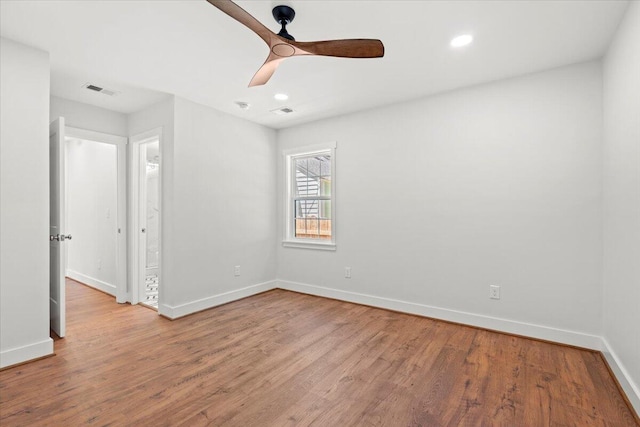 1430 E Montague Ave, North Charleston, SC 29405 - empty room with baseboards, wood finished floors, a ceiling fan, and recessed lighting