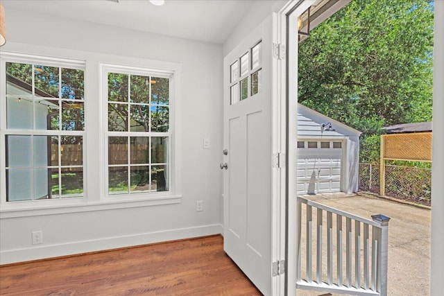 1430 E Montague Ave, North Charleston, SC 29405 - foyer entrance featuring baseboards and wood finished floors