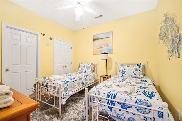 216 W Arctic Ave Unit 9, Folly Beach, SC 29439 - bedroom with ceiling fan