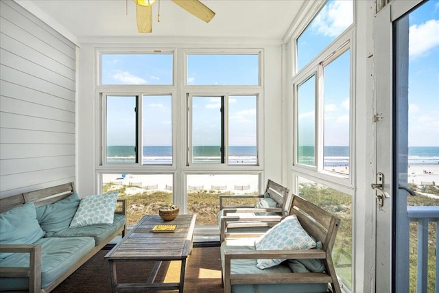 216 W Arctic Ave Unit 9, Folly Beach, SC 29439 - sunroom with a water view and wood walls