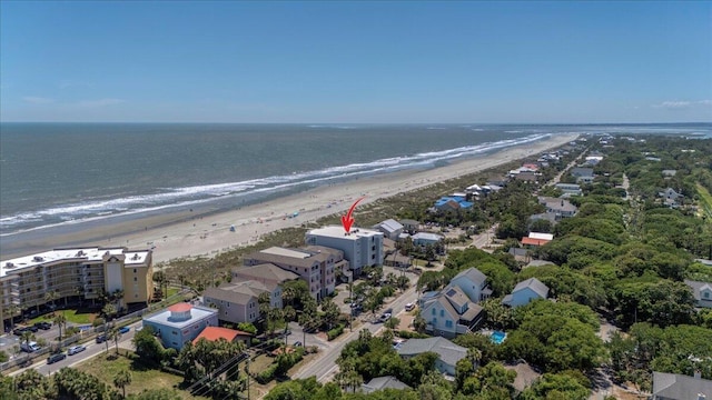 216 W Arctic Ave Unit 9, Folly Beach, SC 29439 - aerial view of waterfront with a beach