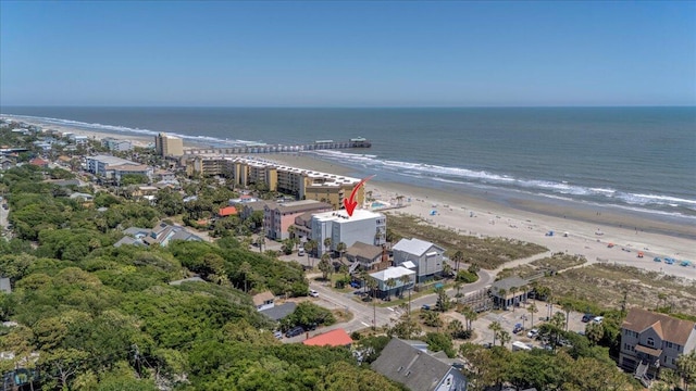 216 W Arctic Ave Unit 9, Folly Beach, SC 29439 - aerial view of waterfront with a beach