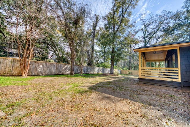 view of yard with fence