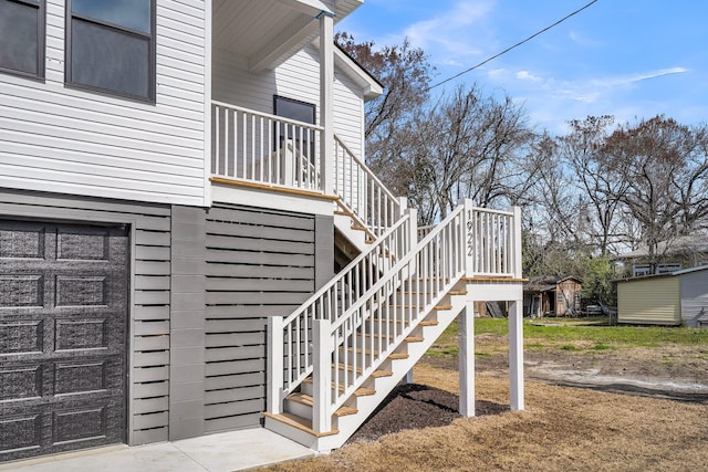 entrance to property featuring a garage