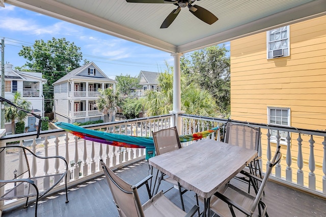 68 Vanderhorst St Unit B, Charleston, SC 29403 - deck with ceiling fan and outdoor dining space