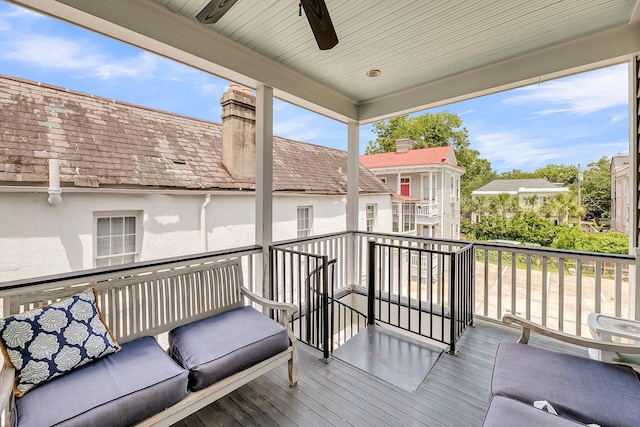 68 Vanderhorst St Unit B, Charleston, SC 29403 - deck featuring a ceiling fan