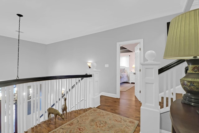 hallway featuring wood-type flooring