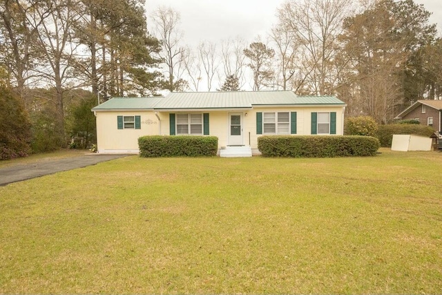 424 Salley Ackerman Dr, Cottageville, SC 29435 - ranch-style home featuring aphalt driveway, metal roof, and a front yard