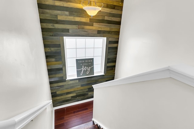 108 Glenspring Dr, Summerville, SC 29486 - stairs with wood walls and wood finished floors