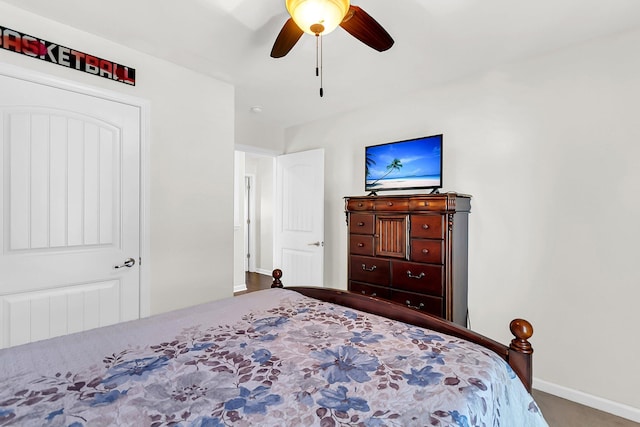 108 Glenspring Dr, Summerville, SC 29486 - bedroom featuring carpet, baseboards, and a ceiling fan