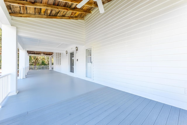 view of patio / terrace featuring ceiling fan