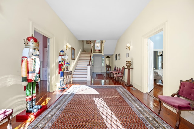 entryway featuring hardwood / wood-style flooring