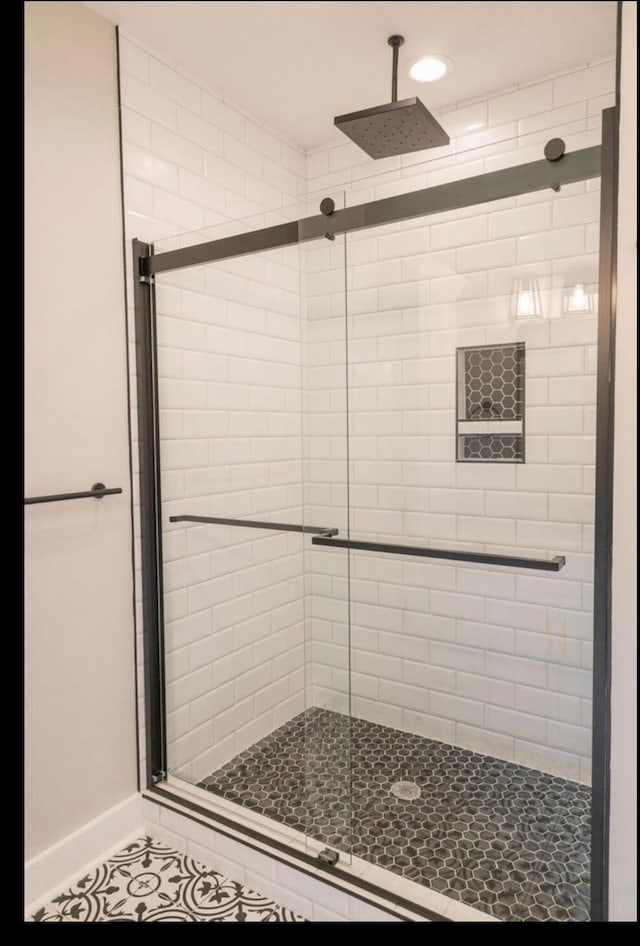74 Longleaf Dr, Walterboro, SC 29488 - full bath featuring a stall shower, baseboards, and recessed lighting