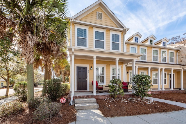 view of front of home with covered porch