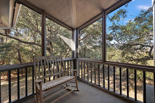 view of unfurnished sunroom