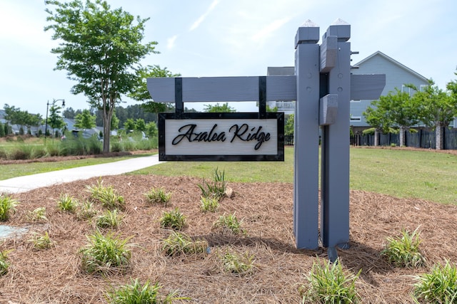 view of community sign