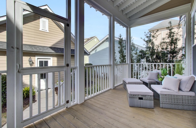 deck with an outdoor living space