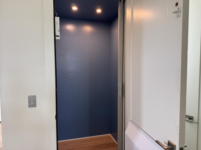 305 Matilda St, Edisto Beach, SC 29438 - elevator with wood finished floors and recessed lighting