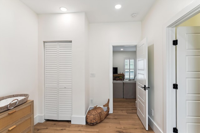 1474 Blue Cascade Dr, Mount Pleasant, SC 29464 - hall featuring light wood-type flooring and recessed lighting