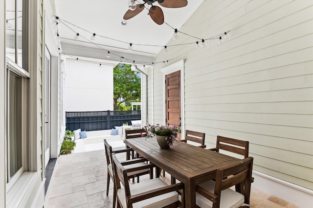 1474 Blue Cascade Dr, Mount Pleasant, SC 29464 - view of patio / terrace with ceiling fan and outdoor dining space