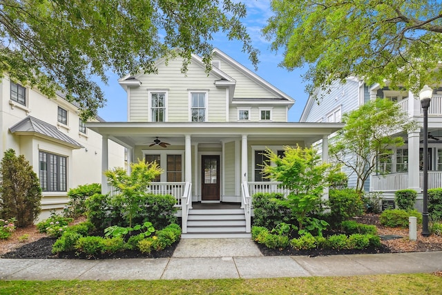 1474 Blue Cascade Dr, Mount Pleasant, SC 29464 - view of front of property featuring ceiling fan and covered porch