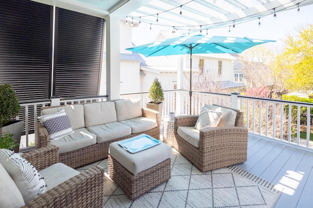 exterior space with an outdoor living space