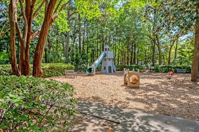view of community jungle gym