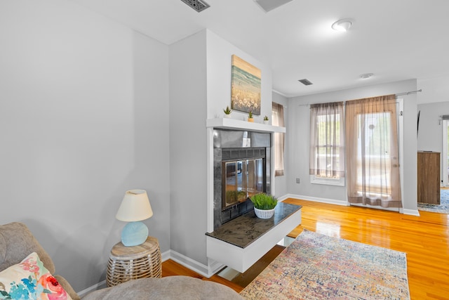 living room featuring hardwood / wood-style floors