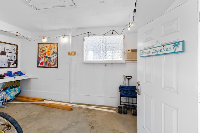 interior space with an AC wall unit