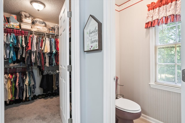 8661 Laurel Grove Ln, North Charleston, SC 29420 - bathroom featuring toilet, a spacious closet, and a wealth of natural light