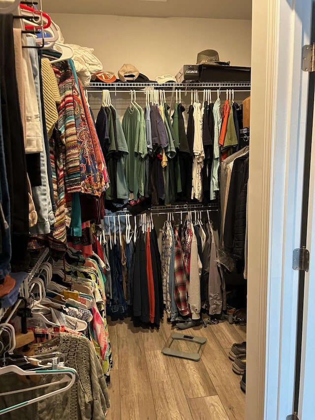 spacious closet featuring wood finished floors