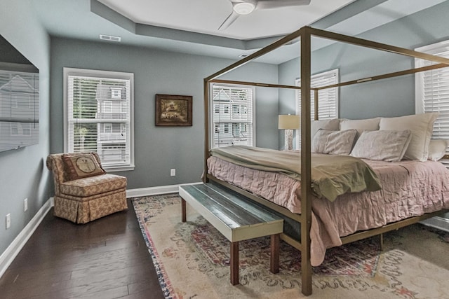 307 Morning Marsh Ln, Charleston, SC 29492 - bedroom featuring multiple windows, wood-type flooring, and ceiling fan