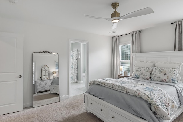 307 Morning Marsh Ln, Charleston, SC 29492 - carpeted bedroom with ceiling fan and connected bathroom