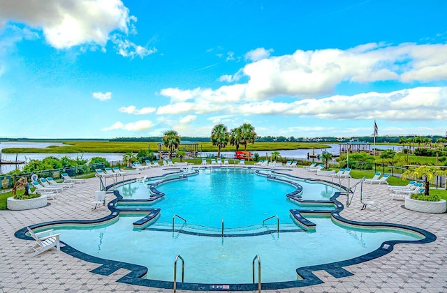 307 Morning Marsh Ln, Charleston, SC 29492 - community pool with a patio and a water view